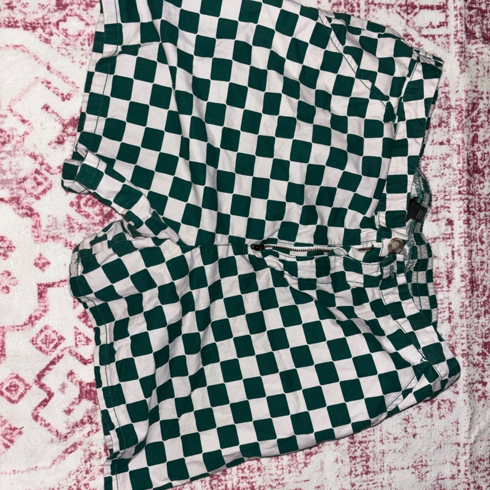 Wild Fable Green and White Plaid Shorts